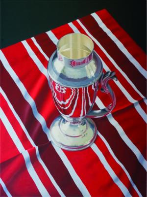 Red Stripe Silver Cup by Merrill Peterson